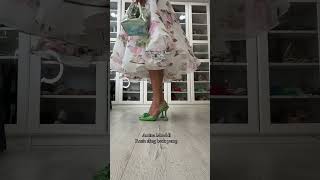 Which handbag should I paired with these green Amina Muaddi Rosie and dress Team Jimmy Choo Bon Bon [upl. by Akehsay261]