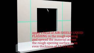 WR Meadows AIR SHIELD LMP wAIR SHIELD LIQUID FLASHING for Rough Openings Installation Animation [upl. by Alys27]