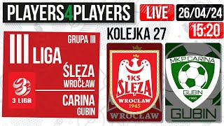 III LIGA GRUPA III Ślęza Wrocław  Carina Gubin  27 kolejka [upl. by Adnylam]