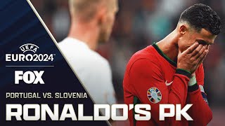 Cristiano Ronaldo gets emotional after missing penalty kick against Slovenia  UEFA Euro 2024 [upl. by Assirem]