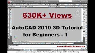 AutoCAD 2010 3D Tutorial for Beginners  1 [upl. by Ataner3]