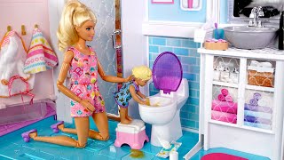 Barbie amp Ken Doll Family Toddler Get Well Routine [upl. by Eillom]