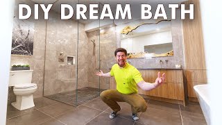 ep44 REVEALING the Master Bathroom the STARTTOFINISH renovation [upl. by Luapnaes]