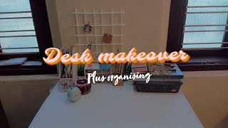 desk makeover  organising ✨️💫desksetup deskmakeover  aesthetic with saja 💫 ✨️ [upl. by Nylecaj]