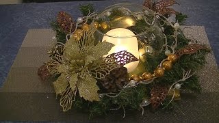 Adorno de Mesa Navideño con Vela LED DIY  Navidad 2019 [upl. by Mariel]