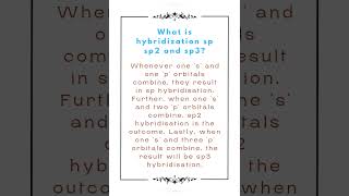 What is hybridization sp sp2 and sp3mishrachemistryeducation8749 [upl. by Dnalro]