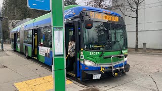 Surrey Translink 2018 New Flyer XDE60 S18027 on R1 King George Boulevard to Guildford [upl. by Avad205]