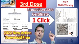 3rd dose vaccine certificate new photoshop action Precaution dose action vaccine id card action [upl. by Drucill113]