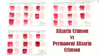 Alizarin Crimson vs Permanent Alizarin Crimson Whats the Difference Lightfast Test Results [upl. by Buffo]