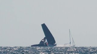 DISASTER Alinghi Red Bull AC 75 Breaks Mast in Barcelona Footage Our Experts Diego and Vittorio [upl. by Marley]