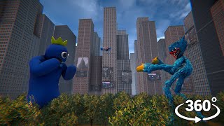 VR 360 Giant Blue vs Huggywuggy in the city [upl. by Issirk523]