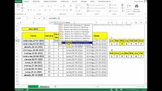 Funciones NUMDESEMANA y DIASEM de Excel para Calcular a que Semana corresponde una Fecha [upl. by Enitsenre793]