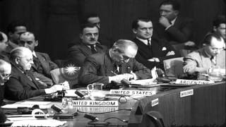 Andrei Gromyko speaks at a UN Security Council session in Lake Success New York HD Stock Footage [upl. by Ylam]