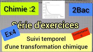 suivi temporel dune transformation chimique par mesure de conductance  2Bacex4 الثانية بكالوريا [upl. by Hajidak]