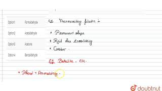 Which of the following is used in the manufacture of thermosetting plastics   CLASS 12  ALDE [upl. by Sewellyn]