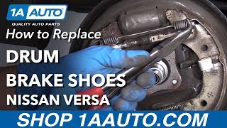 How to Replace Rear Drum Brakes 1219 Nissan Versa [upl. by Heywood]