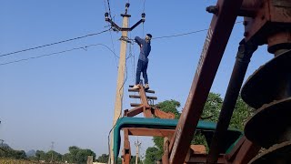 LT LINE POLL INSTALLED AT GANAHERA [upl. by Aronoel]