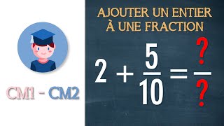 Additionner un nombre entier à une fraction  CM1 CM2  Petits Savants [upl. by Dev]