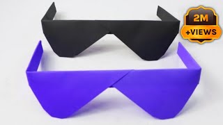 How To Make Paper Sunglasses Without Glue  Paper Folding Crafts  Paper Craft Without Glue [upl. by Gregson85]