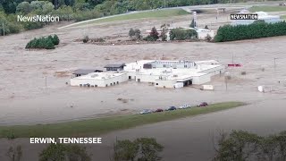 Rescue mission after Helenes flooding stranded dozens on Tennessee hospital roof [upl. by Carlos]