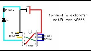 ESSAT  NE555 FAIRE CLIGNOTER UNE LED [upl. by Marie]