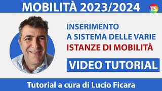 Mobilità 202324 video tutorial sullinserimento a sistema delle varie istanze  VIDEO 1 [upl. by Alisa]