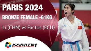 Best Bouts of Paris 2024  Li CHN vs Factos ECU  WORLD KARATE FEDERATION [upl. by Eilak]