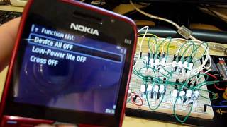 PIC18  XBee  BluetoothBee  Nokia E63  LED Matrix Switching [upl. by Dun87]