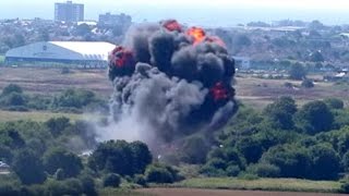 Moment fighter jet crashes into motorway during air show UK [upl. by Federico]