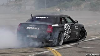 LOUD Chrysler 300C SRT8 Doing HUGE Burnouts and Donuts [upl. by Eglantine]