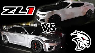 Hellcat Charger vs Camaro ZL1 14000 Street Race [upl. by Girand]