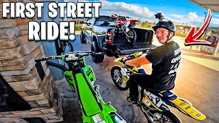 STREET RIDING MY 2022 KX450F FOR THE FIRST TIME   BRAAP VLOGS [upl. by Ojimmas]