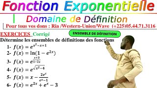 Df ExponentielleEnsemble ou domaine de définition [upl. by Yrnehnhoj]