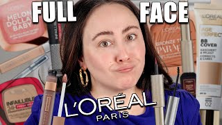 Loreal ⚡️ Full Face Using Only Drugstore Makeup ⚡️ Make up Drogeriereihe [upl. by Anat]