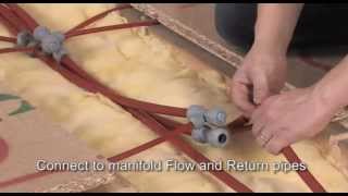 How to install Hep2O underfloor heating Modular Wood system from above [upl. by Noynek]