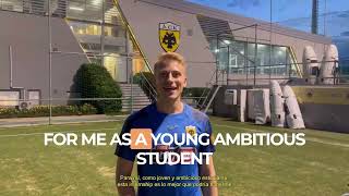 FSI Students  Hannes Busch  Testimonial about FSI Internship at AEK Athens FC [upl. by Reniar]