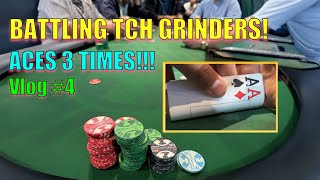 BATTLING the GRINDERS in TEXAS and we get ACES 3 Times  2510  Poker Vlog 4 [upl. by Anahcra180]