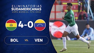 BOLIVIA vs VENEZUELA 40  RESUMEN  ELIMINATORIAS SUDAMERICANAS  FECHA 7 [upl. by Nojad]