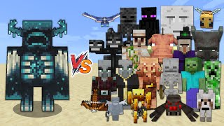 Warden vs Every mob in Minecraft Bedrock Edition  Minecraft 119 Warden vs All Mobs [upl. by Brooke]