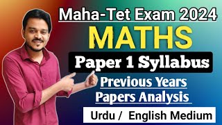 Maths Paper 1 Syllabus  MahaTet Exam 2024  MahaTet Maths Paper Pattern 2024 [upl. by Lowe]