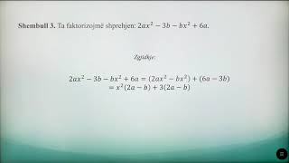 8 02 059  Java 15  Matematikë  faktorizimi me anë të grupimit [upl. by Ollayos966]