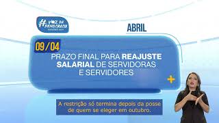 Calendário Eleitoral Reajuste de servidoras e servidores [upl. by Landbert247]