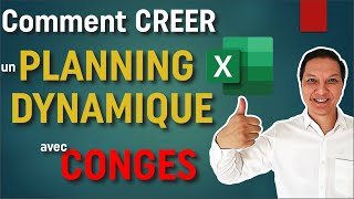 Comment Realiser un Calendrier dynamique Excel avec jours de conges 22 [upl. by Berkman32]