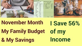 My November Month Family Budget and Savings [upl. by Yorled]