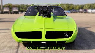 XTREME BIRD 70 SUPERBIRD BLOWN HEMI 6 SEC 200MPH SHAKEDOWNS BYRON [upl. by Mahseh18]