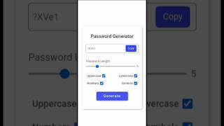 react js password generator shorts viral react [upl. by Skiba]