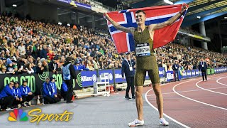 Jakob Ingebrigtsen bests Timothy Cheruiyot Cole Hocker in 1500m at Diamond League  NBC Sports [upl. by Kcirrag]