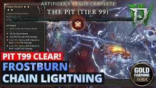 Chain Lightning Pit T99 Frostburn Lightning Spear Hybrid Sorcerer Diablo 4 Season 6 Vessel of Hatred [upl. by Ani]