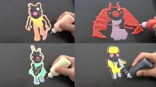 MAKING ROBLOX PIGGY CHARACTERS PANCAKE ART  PONY BUNNY DEVIL TORCHER [upl. by Areikahs177]