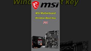 MSI Motherboard Window Boot key F11 rambo MSI [upl. by Eirrot]